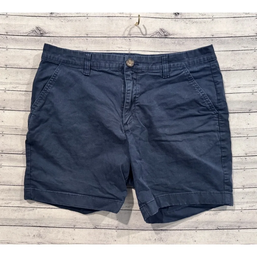 Chubbies Mens The Armadas Short Sz 33 Flat Front Stretch Twill Blue 7